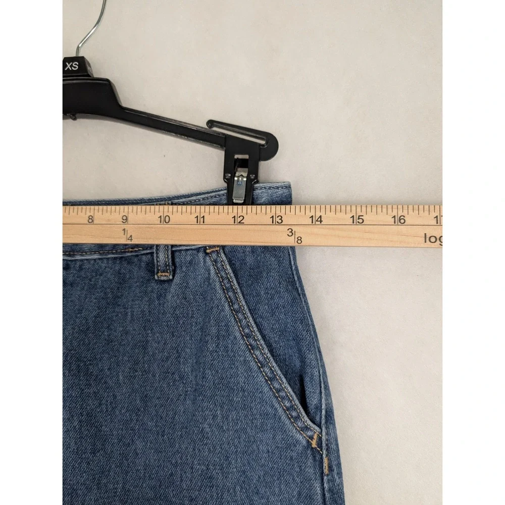 Hollister Denim Mini Skirt Womens 3 Blue Ultra High Rise Exposed Full Zip Casual